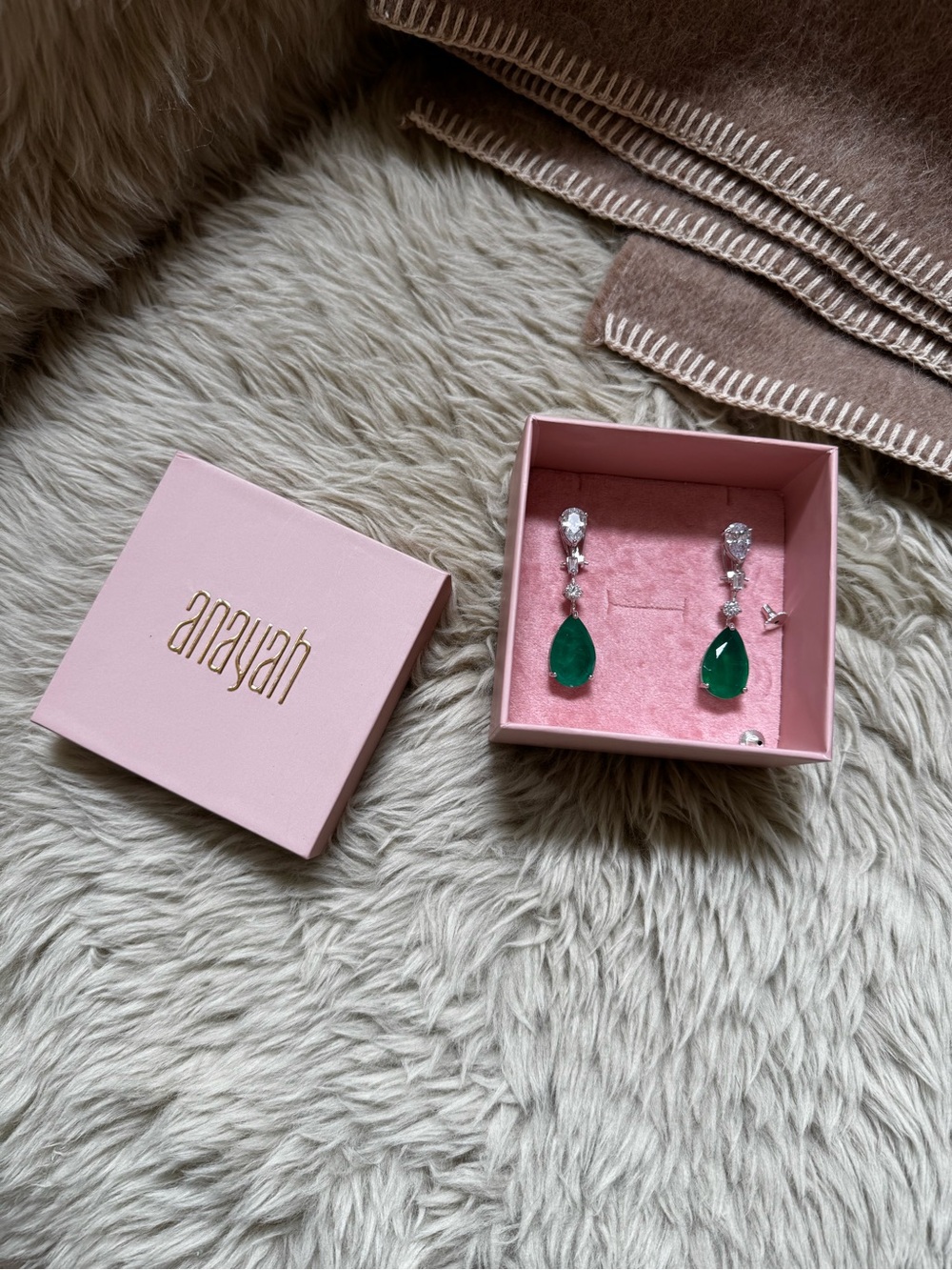 Anayah AMIMA EMERALD DOUBLET DROP EARRINGS